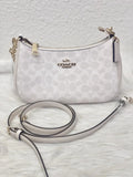 Coach Women's Teri Shoulder Bag Signature Canvas - White/Chalk