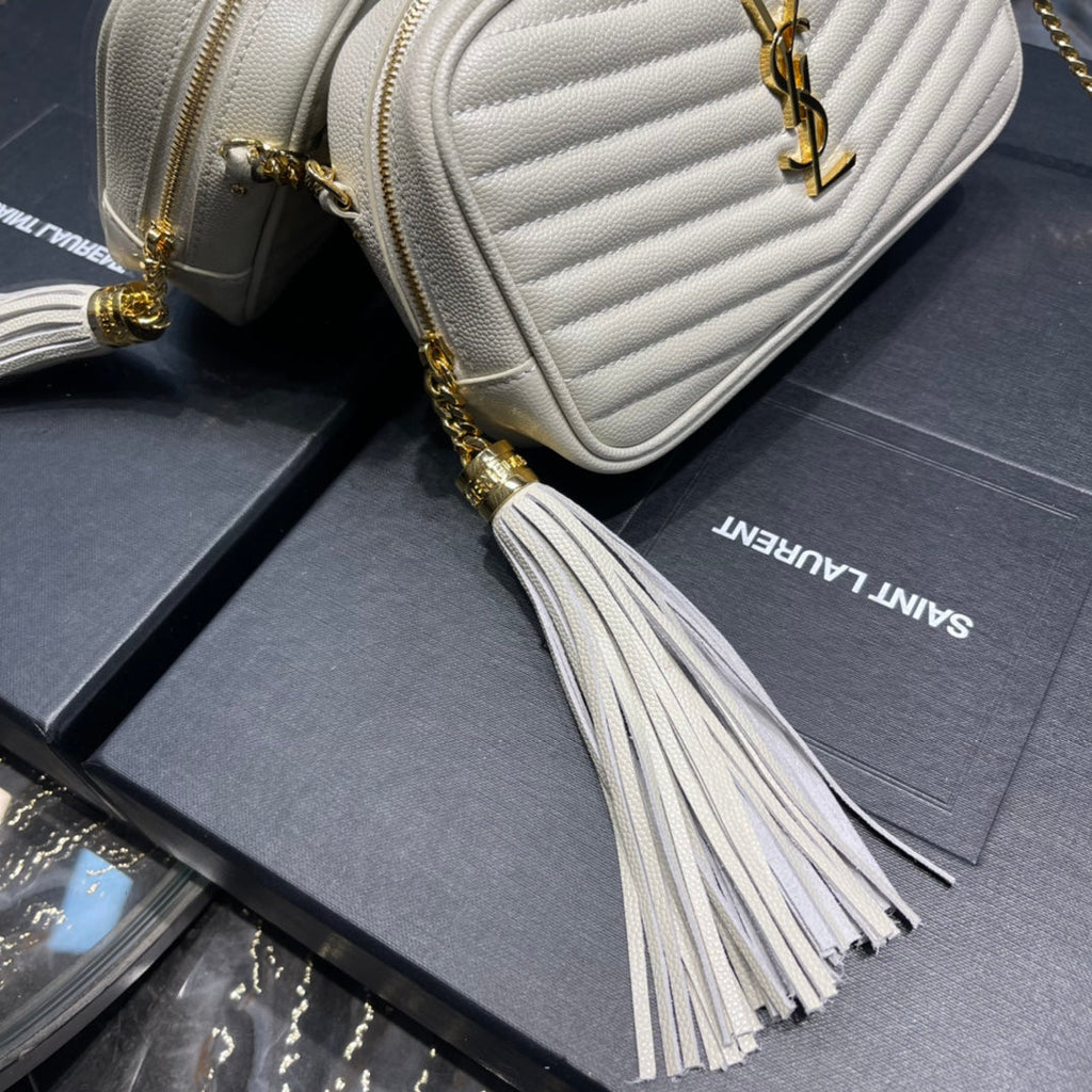 YSL Loulou Mini Camera Bag 18cm White