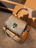 LV Pochette Metis Monogram Reverse Canvas Handle Crossbody Bag with Leather Trim and Shoulder Strap