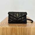 YSL | Loulou Puffer Toy Bag in Quilted Lambskin Gold Hardware Size 23x15.5x8.5 - Black