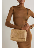 YSL Saint Laurent Kate Medium Raffia Shoulder Bag