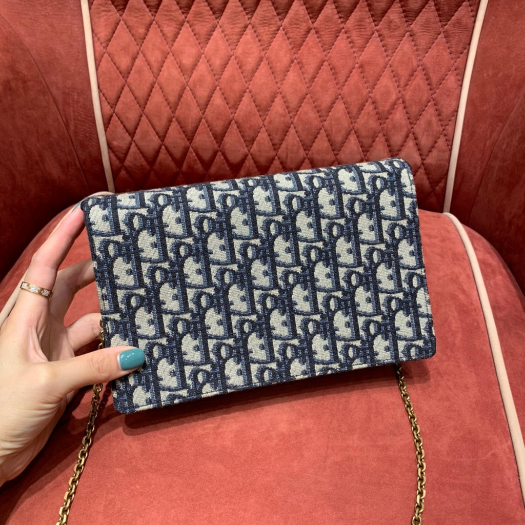 Dior Saddle Pouch Blue Dior Oblique Jacquard