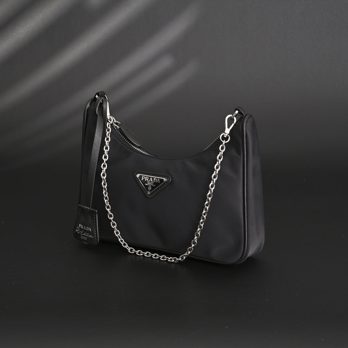 Prada Re-Edition 2005 Nylon Shoulder Bag – Black - Black with Silver-Tone Hardware