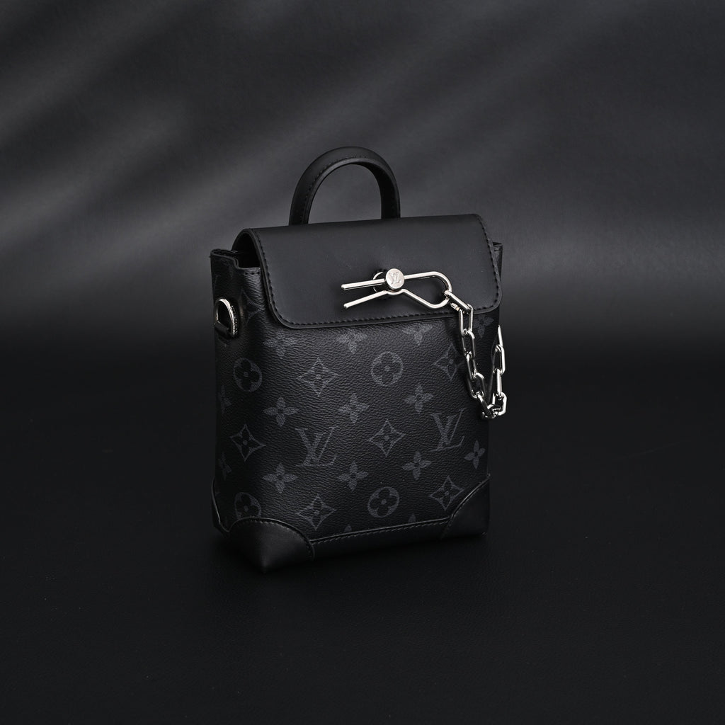 Louis Vuitton Soft Trunk Messenger – Monogram Eclipse Canvas with Silver Chain Handbag