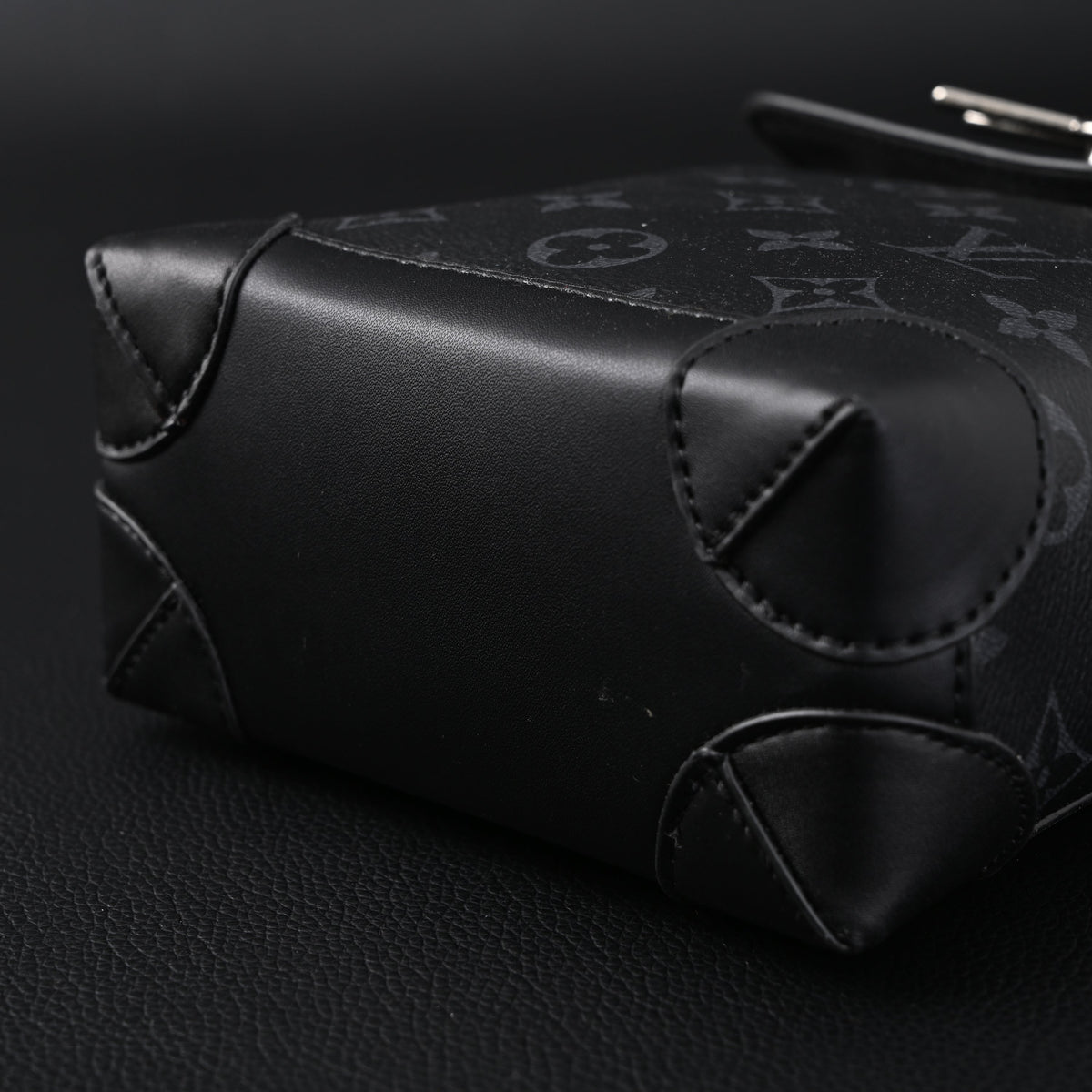 Louis Vuitton Soft Trunk Messenger – Monogram Eclipse Canvas with Silver Chain Handbag
