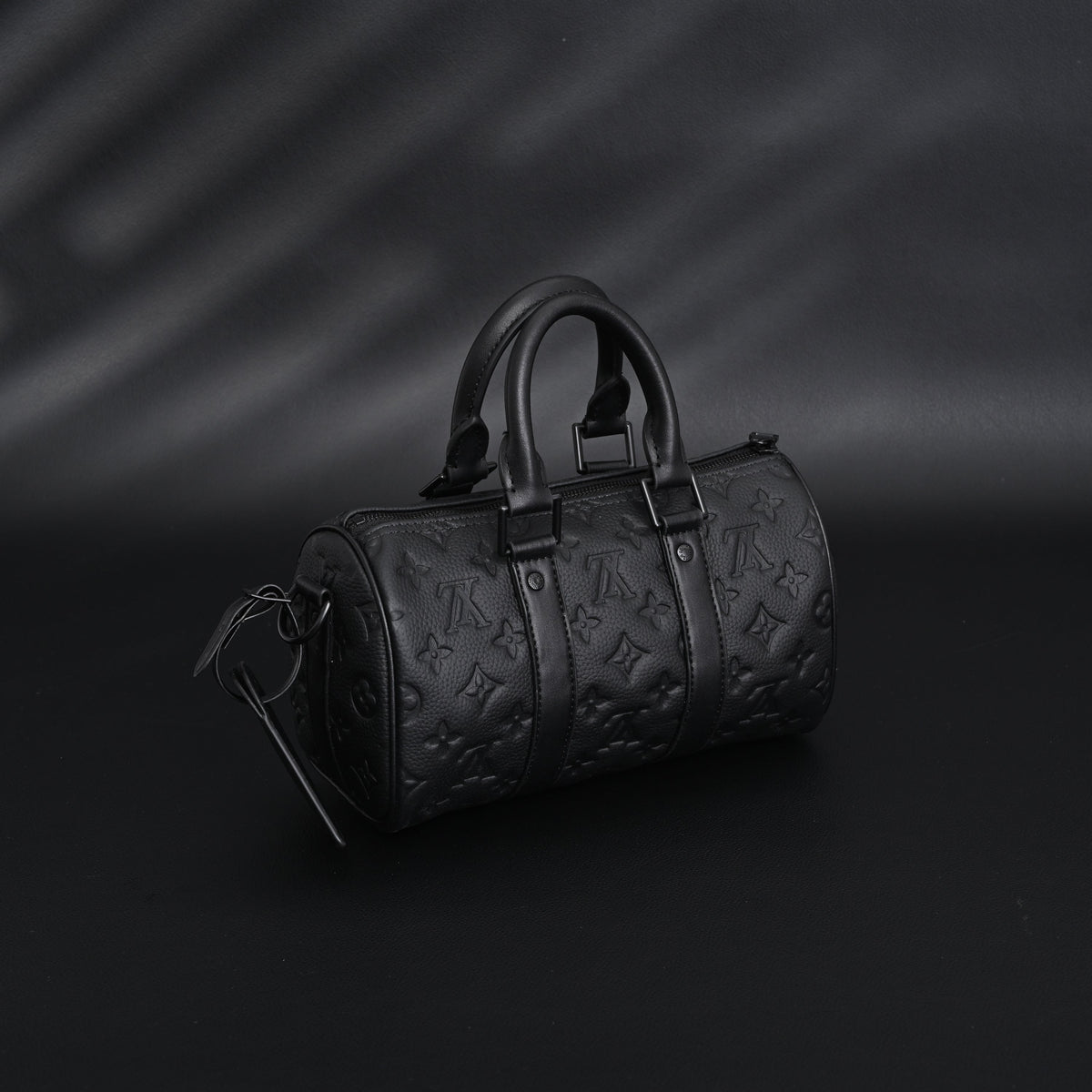 Louis Vuitton Keepall Bandoulière 50 – Monogram Shadow Black Leather Travel Bag
