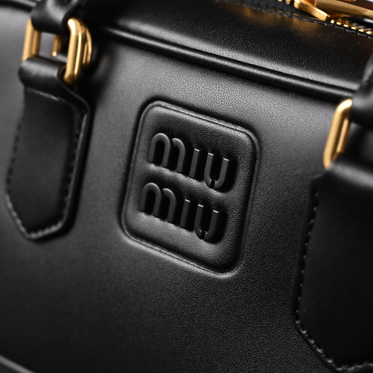 Miu Miu Leather Top Handle Satchel – Classic Black Satchel Bag