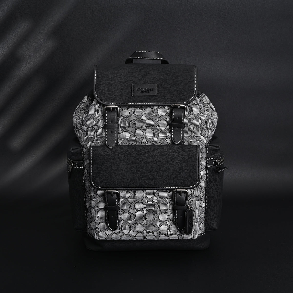 Coach Ch Sprint Backpack – Signature Canvas & Leather - Black / Grey Monogram