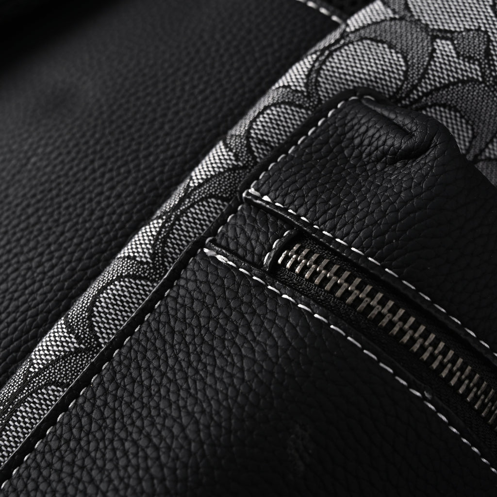 Coach Ch Sprint Backpack – Signature Canvas & Leather - Black / Grey Monogram