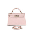 Mauve Pale Crocodile Mini Kelly Handbag