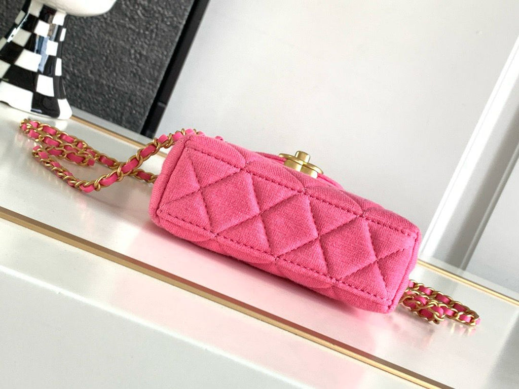 Chanel Mini Nano Jersey Kelly Handbag - Pink