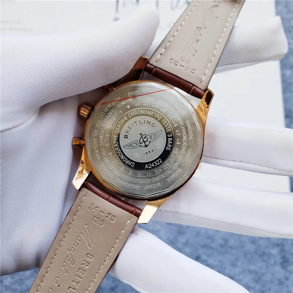 Breitling Rose Gold Leather - Hình 4