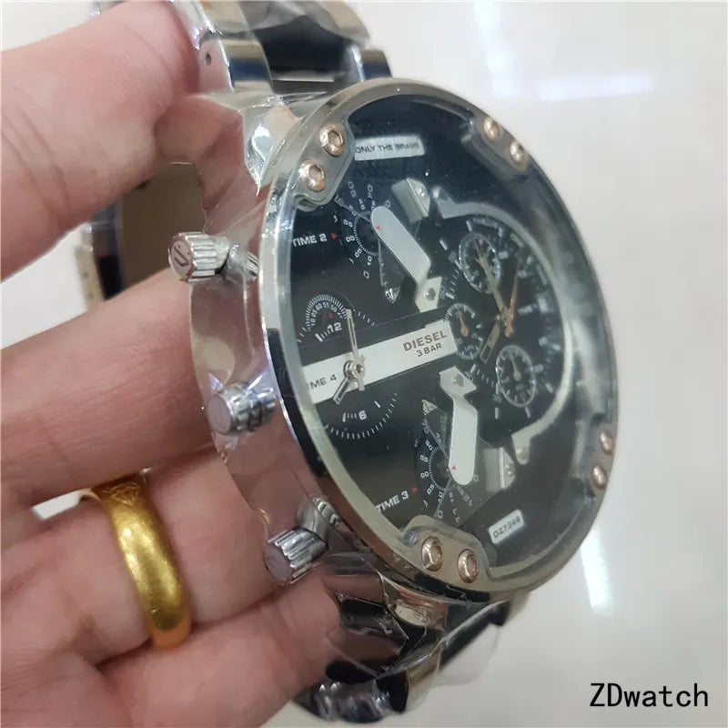 Diesel Black Dial Silver Steel - Hình 4