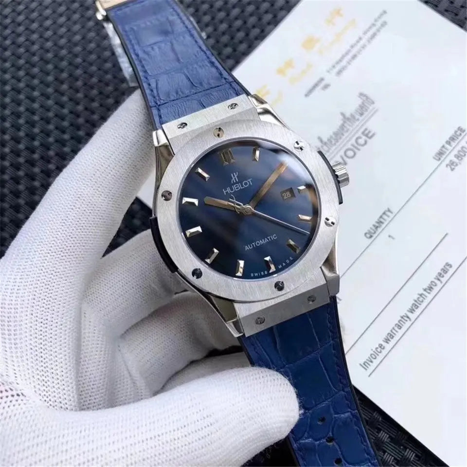 case Hublot Blue Alligator Rose Gold - Hình 2