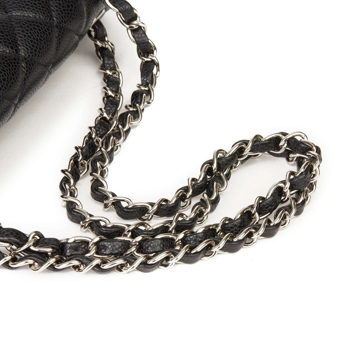 Chanel Classic Flap Bag with Silver Hardware - Black