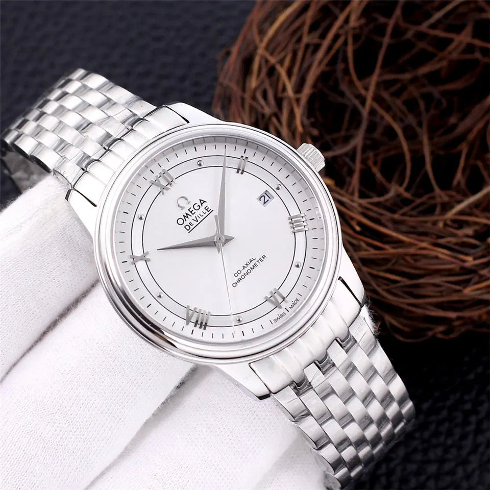 Omega Silver Dial Steel Watch - Hình 2