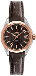 seamaster bezel Omega Rose Gold Brown Leather