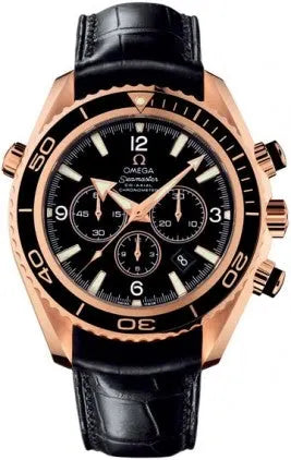 seamaster black Omega Rose Gold Chronograph