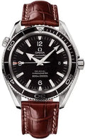 Omega Seamaster Black Dial Brown Leather