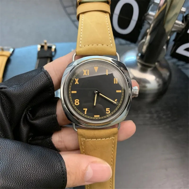 Vintage Style Black Dial Watch - Hình 9