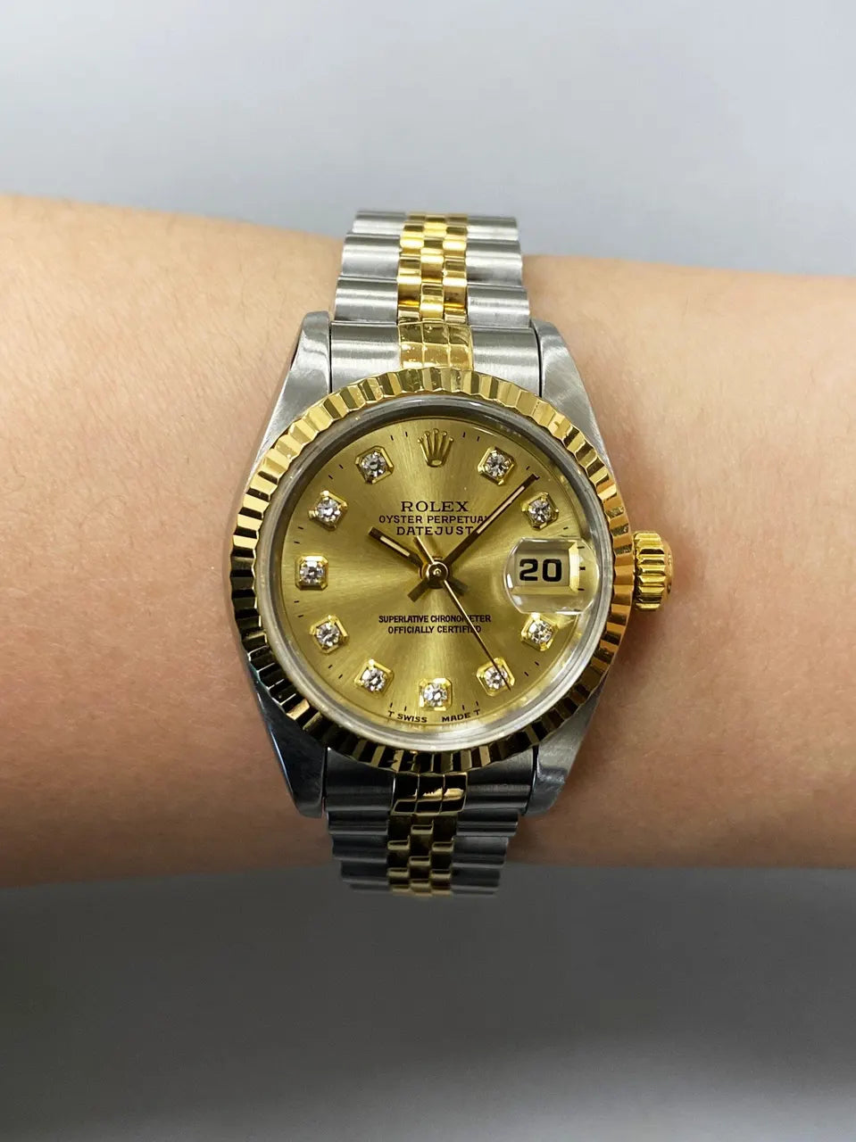 datejust gold Rolex Two-Tone Diamond Champagne - Hình 10
