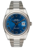 stainless Rolex Datejust Blue Roman
