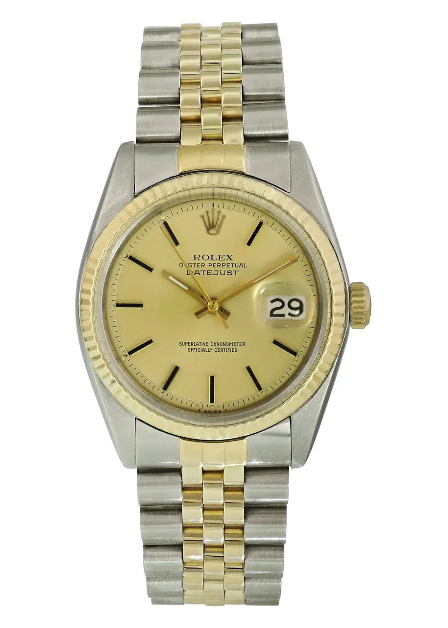 Rolex Silver Stick Dial Two-Tone