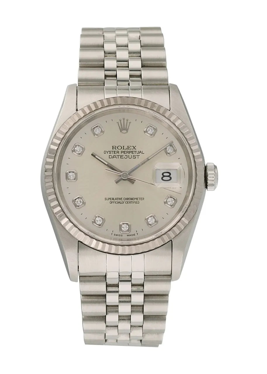 dial Rolex Silver Diamond Datejust - Hình 2