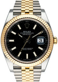 datejust gold Rolex Black Dial Two-Tone