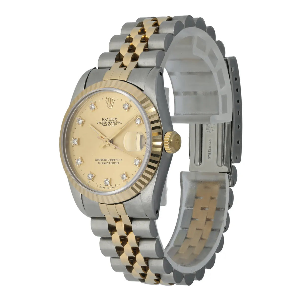 datejust two Rolex Gold Champagne Diamond Dial - Hình 3