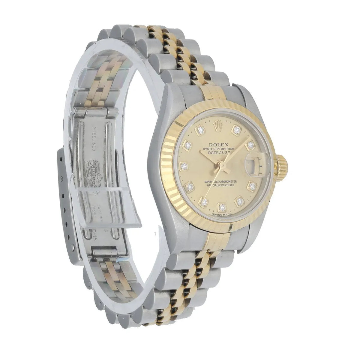 datejust Rolex Gold Diamond Ladies Watch - Hình 3