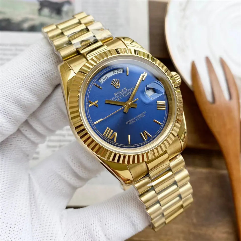 Rolex Day-Date Gold Blue president - Hình 3