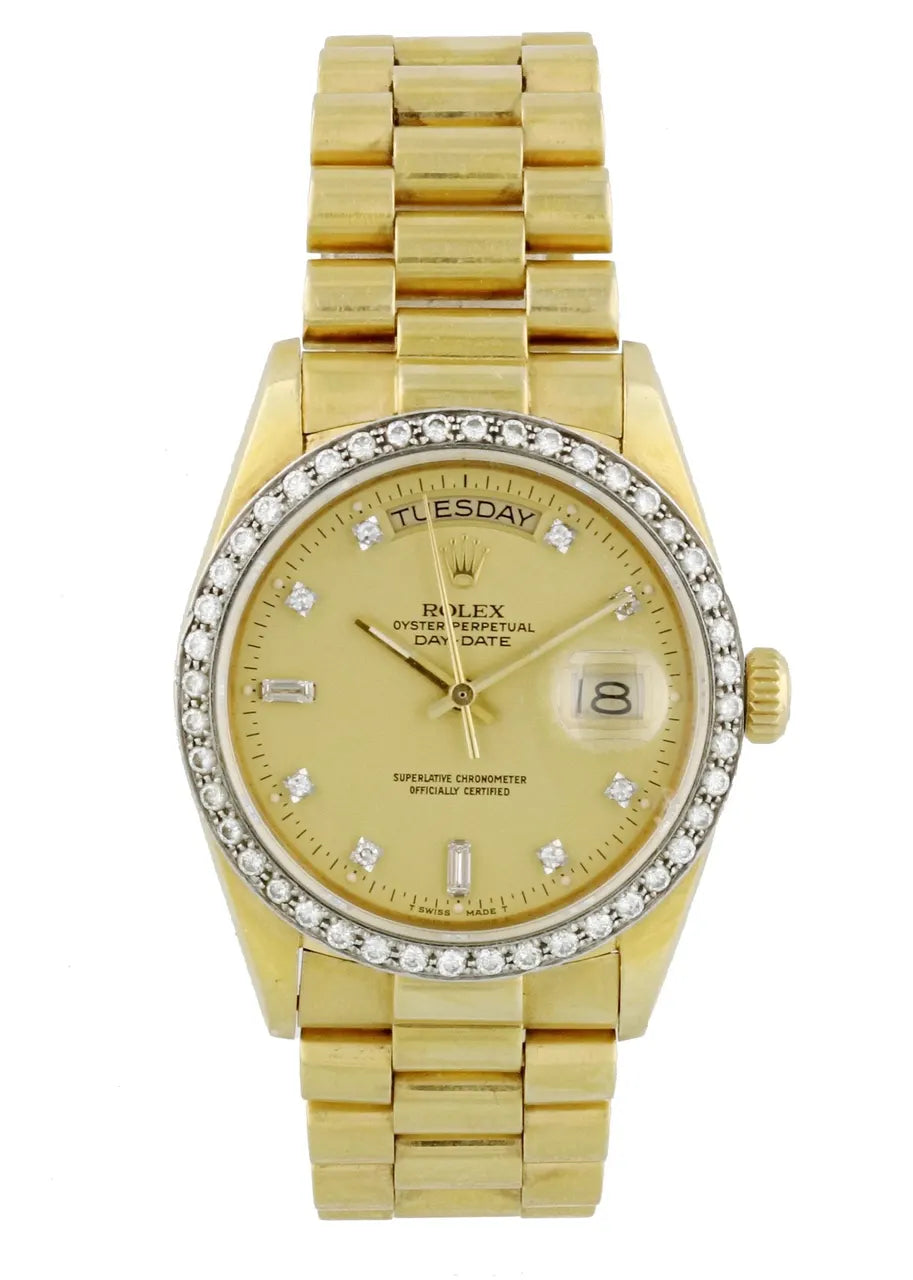 Rolex Gold Diamond Bezel day date