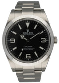silver Rolex Explorer Black Dial Steel