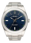 stainless Rolex Blue Dial Oyster Perpetual