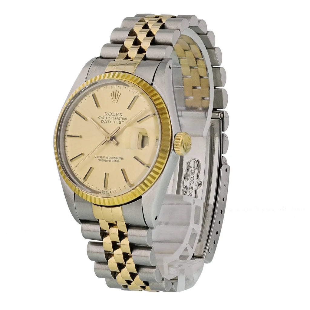 datejust stainless Rolex Two-Tone Champagne Dial - Hình 2