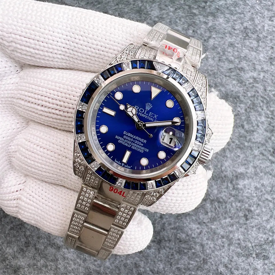 blue Rolex Diamond Submariner - Hình 4